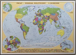 EkoGraf, Świat mapa ścienna polityczna na podkładzie do wpinania - pinboard, 1:18 000 000 - Mapy i plansze edukacyjne - miniaturka - grafika 1