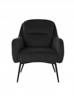 Fotele - Stylowy fotel tapicerowany welurowy czarny Mert do salonu i poczekalni - miniaturka - grafika 1