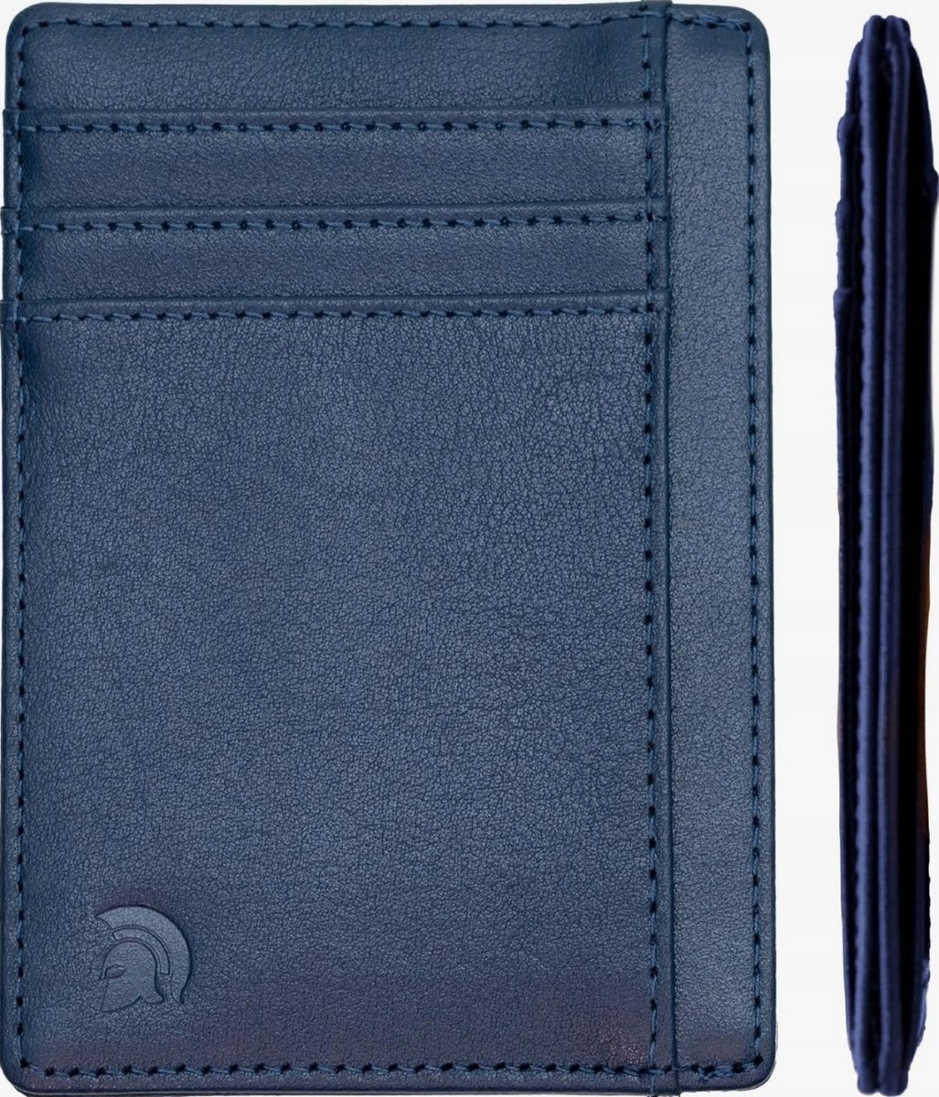 PORTFEL SLIM ETUI KARTY DOKUMENTY MIEJSCA BANKNOTY OCHRONA RFID BŁĘKIT