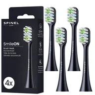 Końcówki do szczoteczek elektrycznych - Końcówki do szczoteczki SPINEL CARE SmileON, 4 szt. - czarne końcówki soniczne do szczoteczki elektrycznej delikatne włókna kompatybilne z SmileON - miniaturka - grafika 1