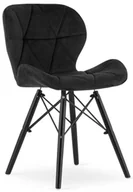 Krzesła - Komplet 4 szt czarnych welwetowych krzeseł T5-D98 - miniaturka - grafika 1