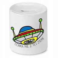 Skarbonki - SKARBONKA DLA CÓRKI CÓRKA NIE Z TEJ ZIEMI z Nadrukiem ze Zdjęciem + Opakowanie na prezent (wzór 04) - miniaturka - grafika 1