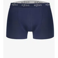 Majtki męskie - Bokserki męskie bawełniane granatowe z zewnętrznym pasem 104 Exes - miniaturka - grafika 1