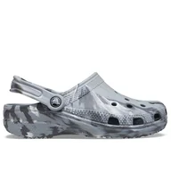 Klapki i japonki męskie - Klapki Crocs Classic Marbled Clog 206867-0ES - szare - miniaturka - grafika 1