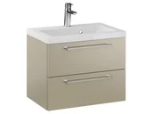 Szafki łazienkowe - Szafka Wisząca Z Umywalką RON 60 cm - Cappuccino Mat - Uchwyty Chromowane - miniaturka - grafika 1