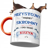 Kubki - Kubek Pomarańczowy Dla Kuzyna na Urodziny Prezent z Nadrukiem ze Zdjęciem+ Opakowanie na prezent (wzór 01) - miniaturka - grafika 1