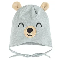 Czapki dla dzieci - Cool Club, Czapka chłopięca, wiązana, szara - miniaturka - grafika 1