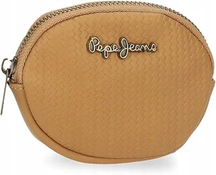 PEPE JEANS MAŁY BRĄZOWY PORTFEL NA BILON NA ZAMEK Z LOGO AWH - Portfele - miniaturka - grafika 1