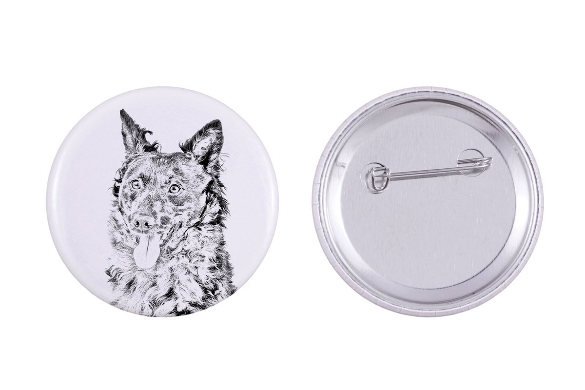 Owczarek węgierski Mudi - przypinka z twoim psem, dodaj własne foto, marka Art-Dog