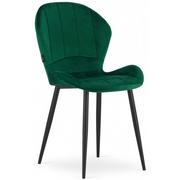 Krzesła - Zielone welurowe krzesło kuchenne - Edi 3X - miniaturka - grafika 1