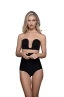 Biustonosze - Bye Bra Style U, biustonosz samoprzylepny, bez ramiączek i otwarty tył, efekt push-up, beżowy i czarny, miseczki: A-E - miniaturka - grafika 1