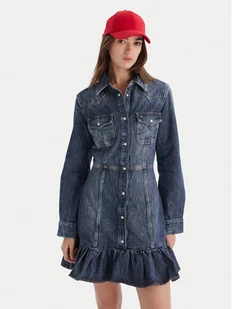 Tommy Jeans Sukienka jeansowa Western DW0DW21635 Niebieski Regular Fit - Sukienki - miniaturka - grafika 1