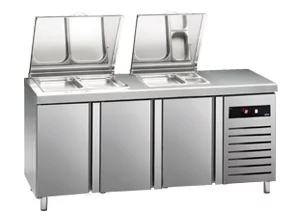 Zespolony stół chłodniczy do pizzy 1792x700x900mm GN1/1 ASBER GREEN LINE GTS-180 D - Stoły gastronomiczne - miniaturka - grafika 1