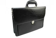 Teczki i aktówki - Męska Aktówka CAVALDI Ze Skóry Ekologicznej B027 CZARNA - miniaturka - grafika 1