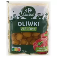 Warzywa w marynacie - Carrefour Classic Oliwki zielone z pastą paprykową 195 g - miniaturka - grafika 1