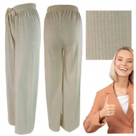 Spodnie damskie - Damskie Spodnie Kuloty Szerokie Długie Wygodne Eleganckie Wiskoza S/M - miniaturka - grafika 1