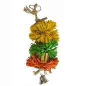 Akcesoria dla ptaków - DUVO+ ZABAWKA DLA PTAKÓW POMPONY Z RAFII 24,1x6,4x6,4cm - miniaturka - grafika 1