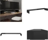 Szafki RTV - vidaXL Stolik pod telewizor/ekran szklany czarny 120x30x13 cm - szafka pod telewizor - szafki pod telewizor - meble pod telewizor - szafka pod telewizor - miniaturka - grafika 1
