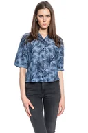 Koszule damskie - LEE FLORAL RESORT SHIRT DAMSKA KOSZULA RELAXED FIT WASHED BLUE L46DIULR 112110887 - Lee - miniaturka - grafika 1