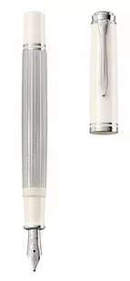 Pelikan Souverän pióro wieczne EF M405 silver-white tłoczek - Pióra wieczne - miniaturka - grafika 1