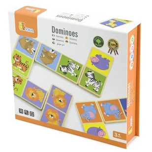 VIGA Gra Domino - Dzikie Zwierzęta - Gry planszowe - miniaturka - grafika 1