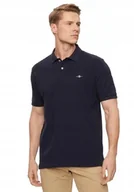 Koszulki męskie - GANT GRANATOWA KOSZULKA POLO Z BAWEŁNY Z LOGO NA PIERSI M I1E - miniaturka - grafika 1