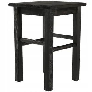 Taboret Drewniany Kuchenny Stołek Krzesło 43,5cm Solidny Czarny - Taborety i hokery - miniaturka - grafika 1