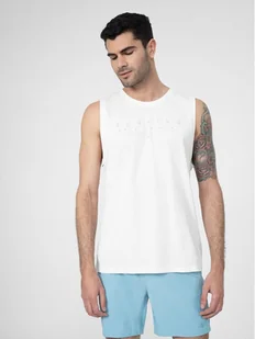 4F Tank top 4FSS23TTSHM368 Biały Regular Fit - Koszulki męskie - miniaturka - grafika 1