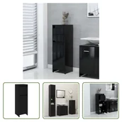 Szafki łazienkowe - The Living Store Szafka łazienkowa czarna 30x30x95 cm Materiał drewnopochodny - miniaturka - grafika 1