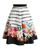 Spódnice - Spódnica rozkloszowana z klinów z bawełny - miniaturka - grafika 1