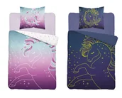 Pościel dla dzieci - Detexpol Pościel bawełniana świecąca w ciemności 160x200 Fluo jednorożec Unicorn - miniaturka - grafika 1
