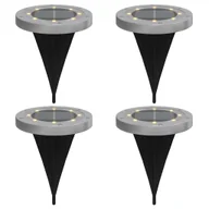 Lampy ogrodowe - vidaXL Solarne lampki gruntowe, z kolcami, 4 szt., ciepłe białe - miniaturka - grafika 1