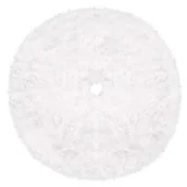 Dywany - Dywanik pod choinkę 120 cm biały włochacz mata na prezenty - miniaturka - grafika 1