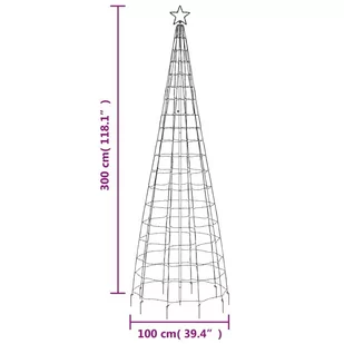 Choinka z lampek, z kołkami, 570 ciepłych białych LED, 300 cm Lumarko! - Oświetlenie świąteczne - miniaturka - grafika 12
