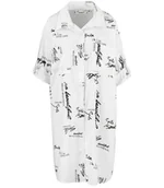 Koszule damskie - Długa koszula Szmizjerka NADRUK tunika ELAILA - miniaturka - grafika 1