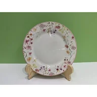 Talerze - Talerz deserowy Lea 19 cm kwiaty biały - miniaturka - grafika 1