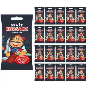 Wadowice Skawa Korsarz Draże kokosowe 70 g x 20 sztuk - Gumy do żucia, lizaki, dropsy - miniaturka - grafika 1