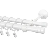 Karnisze - Karnisz Forio 240 cm podwójny biały mat 16/19 mm Inspire - miniaturka - grafika 1