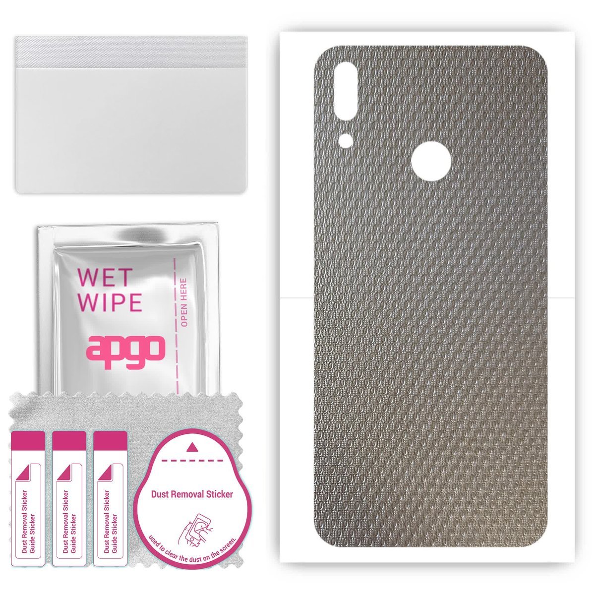 Folia naklejka skórka strukturalna na TYŁ do Huawei Y7 Pro (2019) - Aluminium krople - apgo SKINS