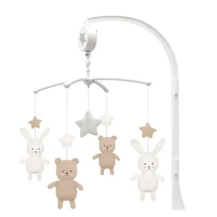 Karuzela pozytywka z uchwytem miś/królik - Karuzele dla niemowląt - miniaturka - grafika 1