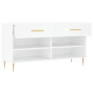 Ławka z miejscem na buty, biała, 102x35x55 cm Lumarko! - Szafki na buty - miniaturka - grafika 6
