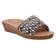 Klapki i japonki damskie - Klapki damskie na koturnie na korku lekkie Inblu DI-75 -38 - miniaturka - grafika 1