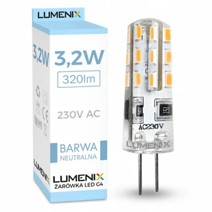 Żarówka Led G4 3,2W mini Silikon Neutralna 230V - Żarówki LED - miniaturka - grafika 1