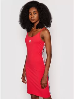 Sukienki - Starter Sukienka codzienna SDG-012-BD Czerwony Slim Fit - grafika 1