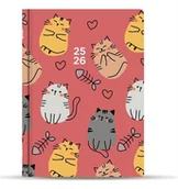 Kalendarze - Kalendarz szkolny 2025/2026 B6 TYGODNIOWY 18MC Koty (73773054 ) - miniaturka - grafika 1