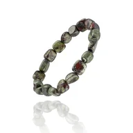 Bransolety męskie - Bransoletka z Kamieniami na Gumce Jaspis Smocza Krew Męska Damska Naturalna - miniaturka - grafika 1