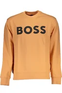 Bluzy męskie - POMARAŃCZOWA BLUZA BEZ ZAMKA MĘSKA HUGO BOSS - miniaturka - grafika 1