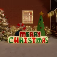 Ozdoby bożonarodzeniowe - vidaXL Nadmuchiwany napis „Merry Christmas” z LED, 197 cm - miniaturka - grafika 1