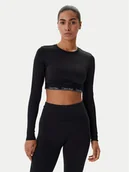 Bluzki damskie - Calvin Klein Swimwear Bluzka LV00Q61128 Czarny Slim Fit - miniaturka - grafika 1