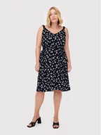 Sukienki - Only Carmakoma Sukienka letnia Lolliane 15261815 Czarny Regular Fit - miniaturka - grafika 1